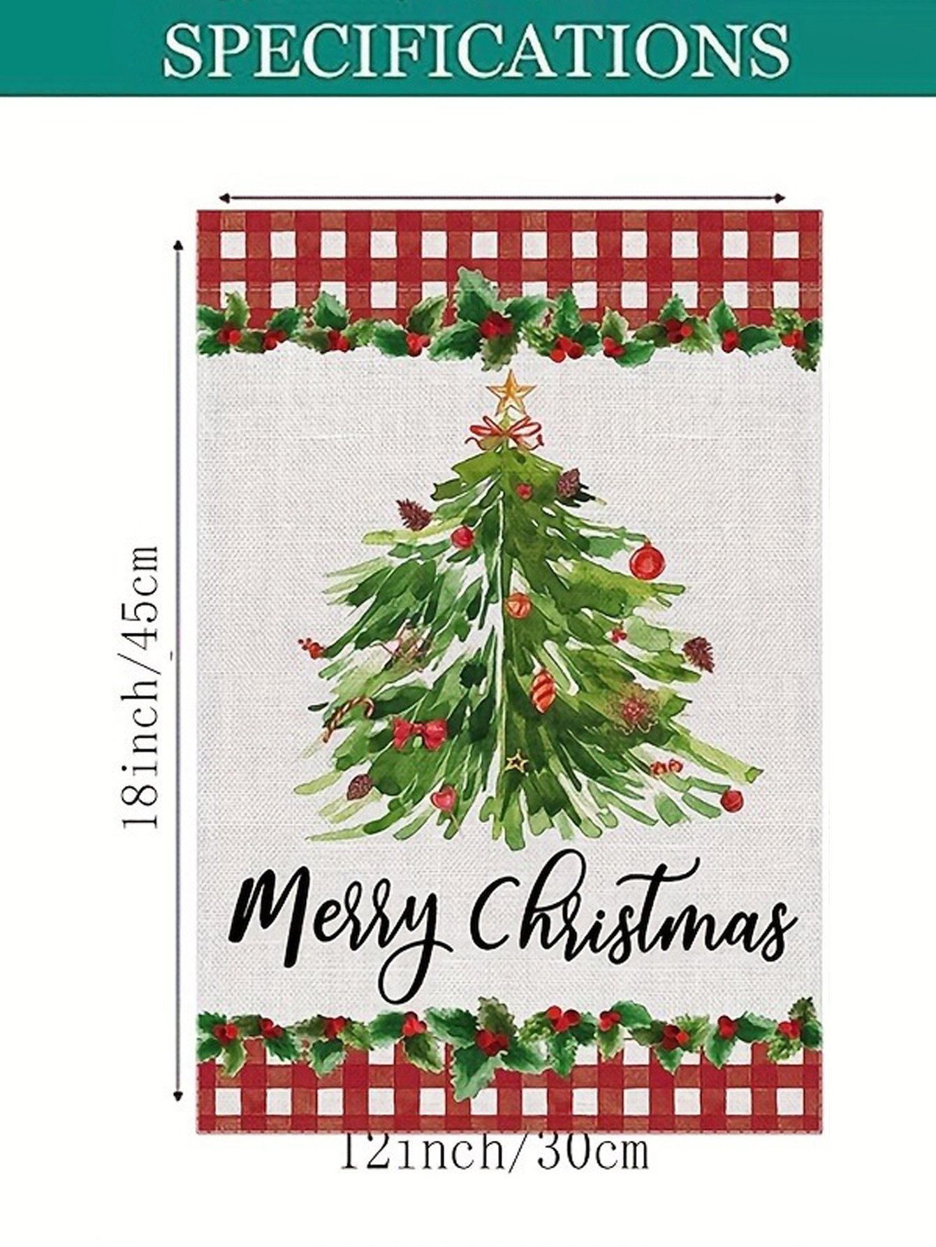 Christmas Tree Happy Garden Flag（Not lnclude Flagpole）